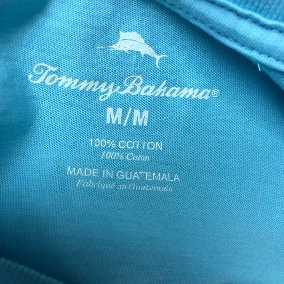 Tommy Bahama Men's Unisex Graphic T-Shirt Light Blue Double Sided Medium - Picture 6 of 8